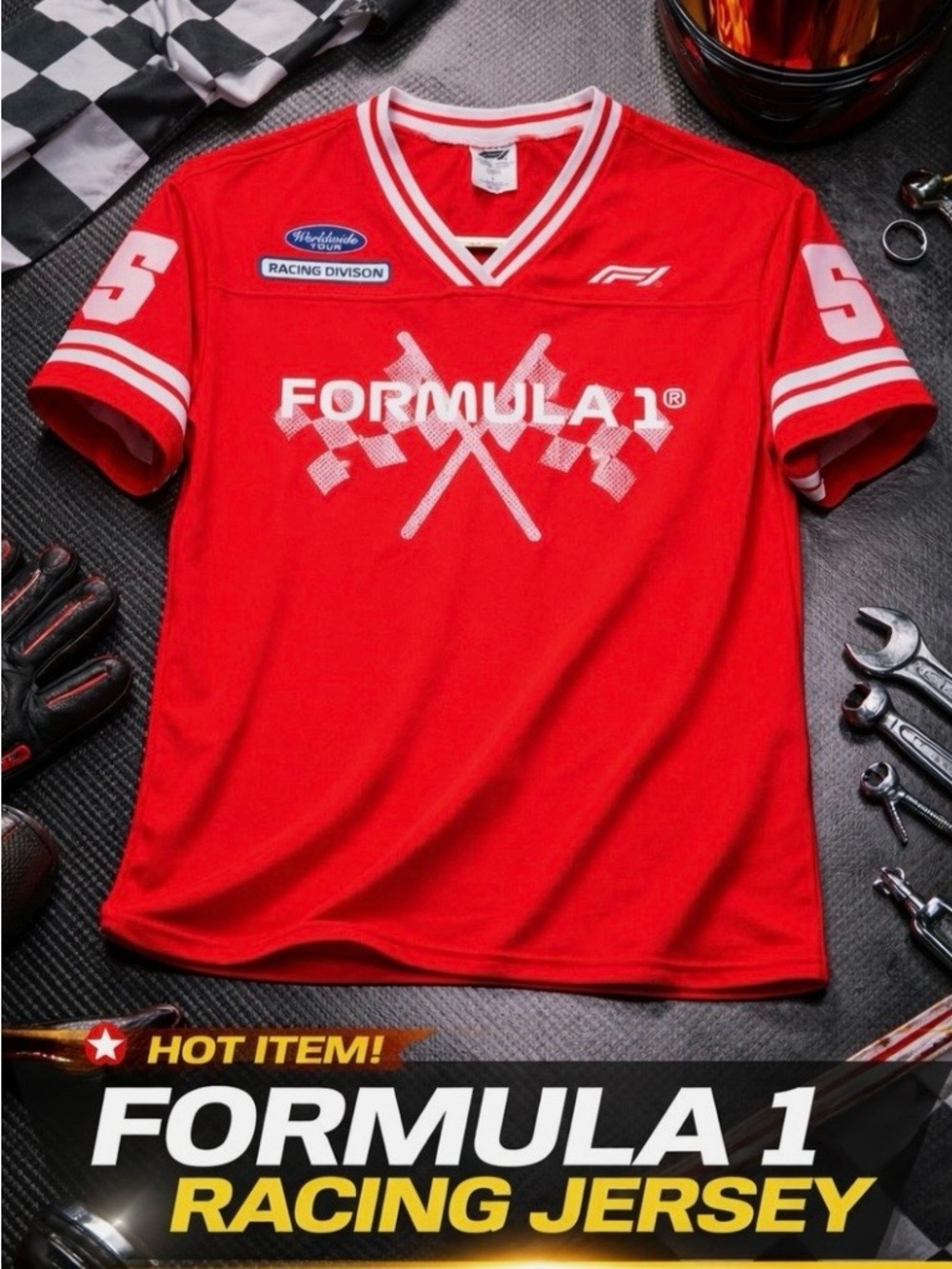 Formula 1 Men's Red Racing Jersey - Picture 4 of 15